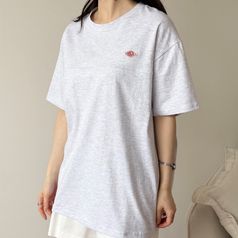 샵앤 국산 여성 라운드 파스칼 패치 무지 루즈핏 반팔 티셔츠 LL-WSH-5266_이미지