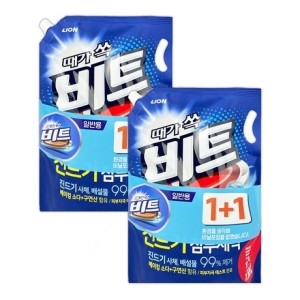 비트 때가 쏙 액체세제 일반용 1.55L 2P TJ 세제 빨래 세제리필 세탁기세제 드럼세탁기