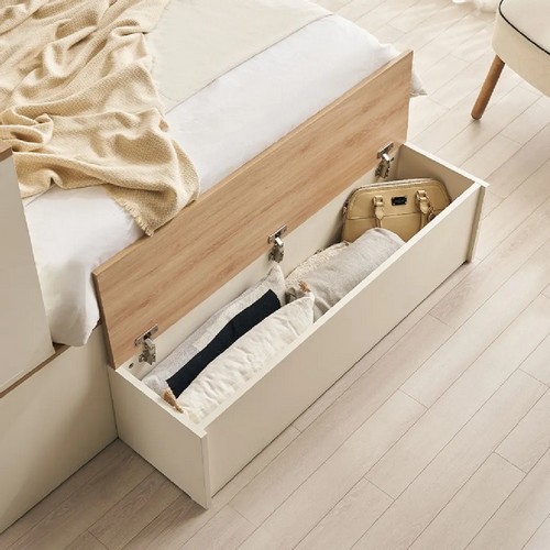 삼익가구 더빅 슬라이딩 벙커 빅수납 침대 SS+책장+책상 (7존독립스프링)_이미지