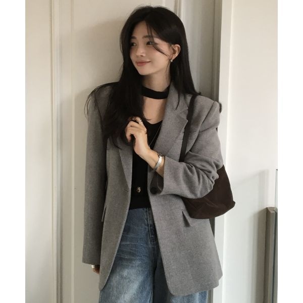 몽돌 ltgt MONGDOL 여울 PICK 싱글 테일러드 자켓 그레이 MDJK040GRAY 170966