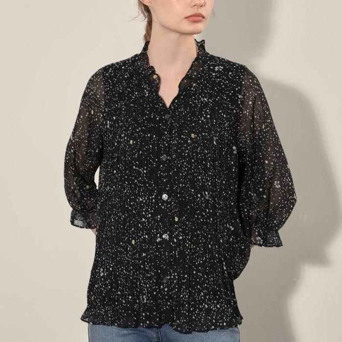 세정 올리비아로렌 HC03 볼륨소매 쉬폰 주름 블라우스 VOC NL4F 7331 3373833_이미지