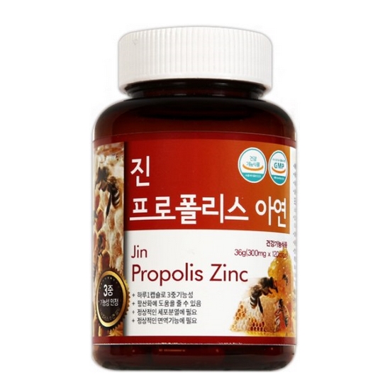 녹십초생활건강 진 프로폴리스 아연 120캡슐 (1개)