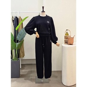 포커스 퍼프 맨투맨 조거 팬츠 세트 4J9ST5999_이미지