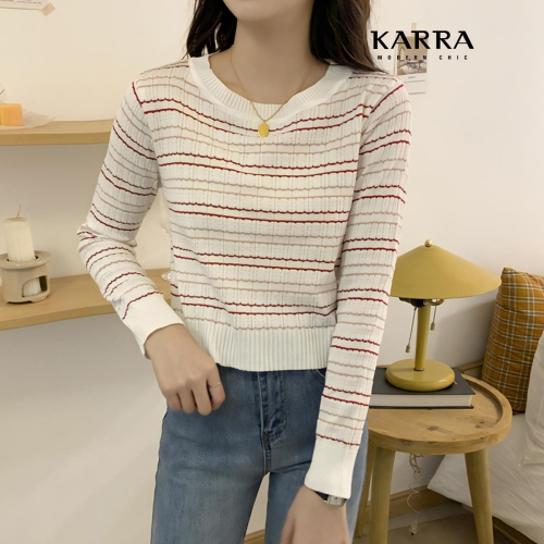 하난에프씨 KARRA 카라 컬러씬라인니트_A4S0209