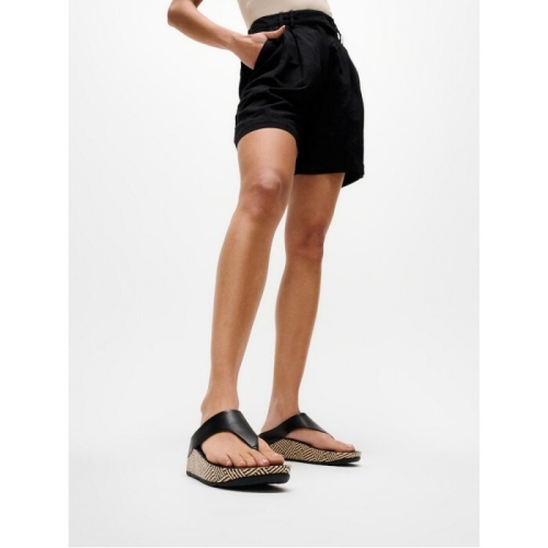 핏플랍 여성 루루 럭스 그래픽 웨빙 레더 토-포스트 샌들_FT64K2T305_이미지