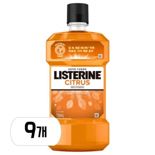 존슨앤존슨 리스테린 내추럴 시트러스 750ml (9개)