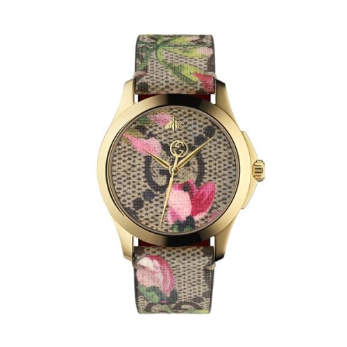 구찌 YA1264038 G타임리스 여성 가죽 쿼츠 38mm