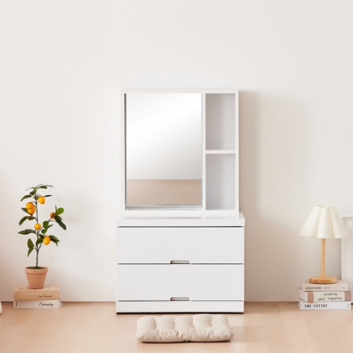 동서가구 소르베 좌식 2단 서랍장 수납거울 화장대 600_이미지