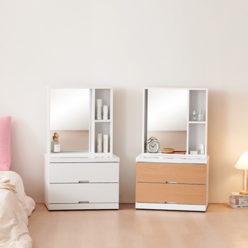 동서가구 소르베 좌식 2단 서랍장 수납거울 화장대 600_이미지