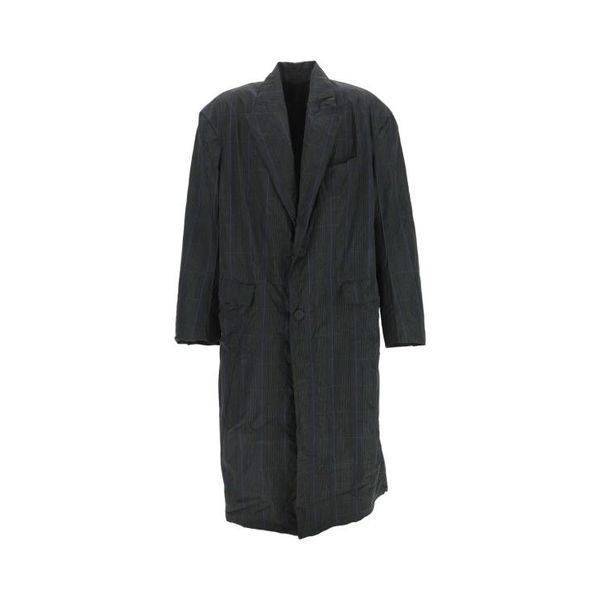 발렌시아가 프린스 오브 웨일즈 프린트 롱 트렌치코트 720027TNO74