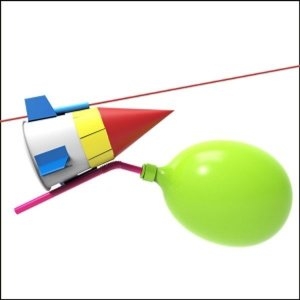  줄타는 종이컵 풍선로켓 1인용