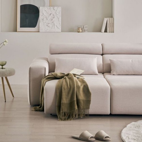 장인가구 조디 제로월 슬라이딩 확장형 모션 패브릭 소파 4인용_이미지