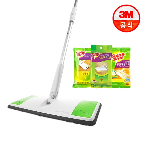 표준형 올터치 막대걸레 + 정전기 청소포 40매 + 물걸레 청소포 1매