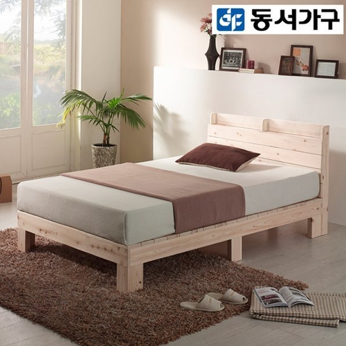동서가구 루니 편백 수납헤드 침대 SS (매트별도)