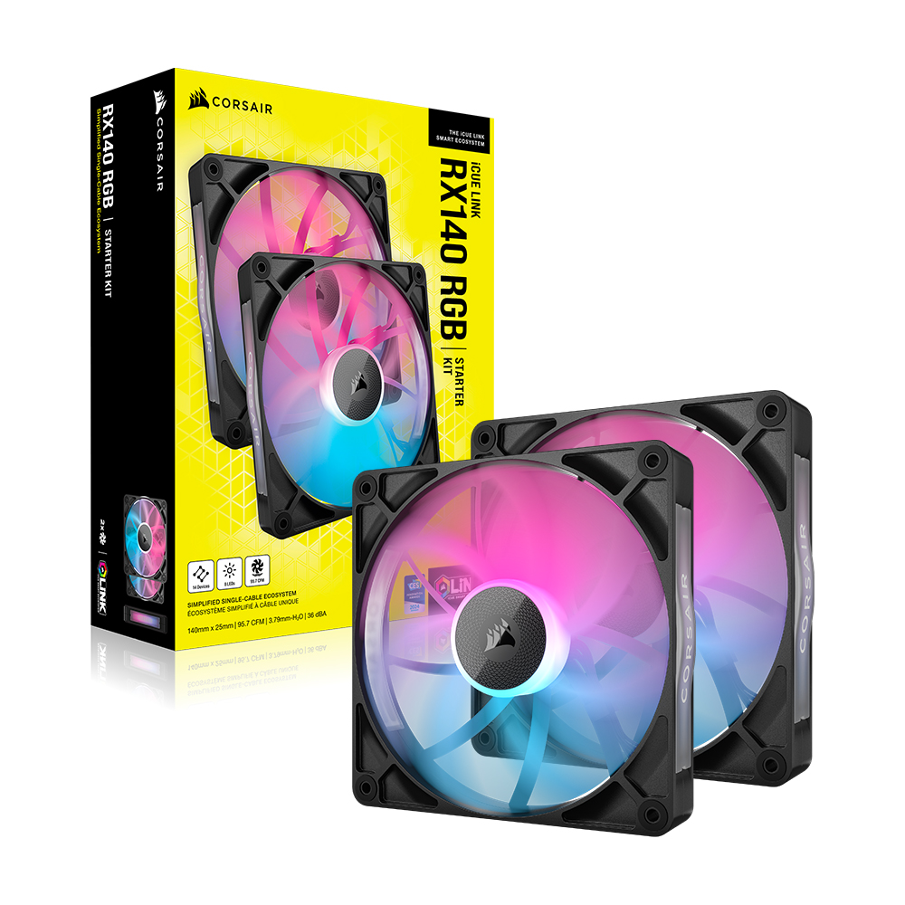 CORSAIR iCUE LINK RX140 RGB STARTER KIT (블랙)_이미지