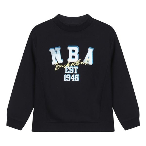 NBA 스프레이 로고 프린트 하이넥 기모 맨투맨 K224TS090P_이미지