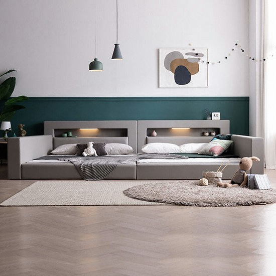 삼익가구 토리노 LED 가드형 패밀리침대 Q+Q (양모라텍스독립)