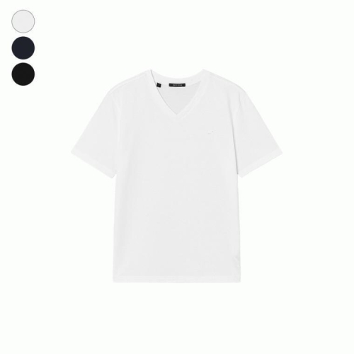 게스 남여공용 V넥 미니 빗살 삼각 반팔 티셔츠 MQ2K8431