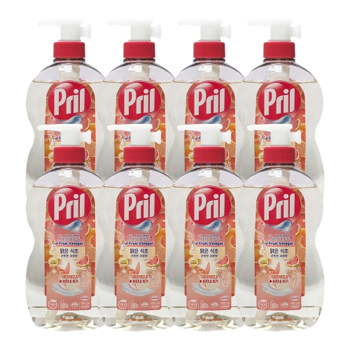 프릴 맑은식초 주방세제 산뜻한 자몽 700ml (8개)_이미지