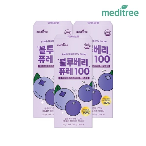 메디트리 미국산 블루베리 퓨레 스틱 100 20g 14포 (3개)_이미지