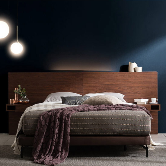 웨스트프롬 모던 벨라 라이팅월넛 조명침대 K (S15)