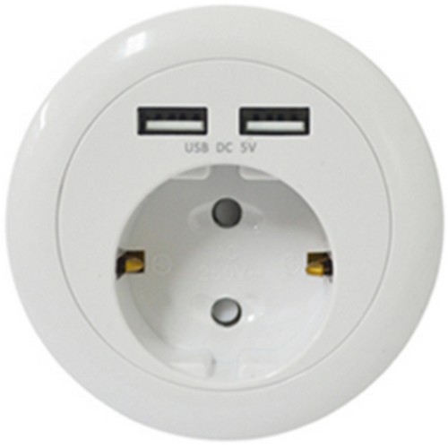 펄스일렉트로닉스 가구용 USB 빌트인 콘센트 화이트