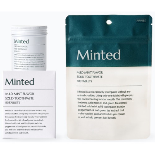 [불명] 민티드 마일드민트 고체치약 90정 + 180정 (1세트)