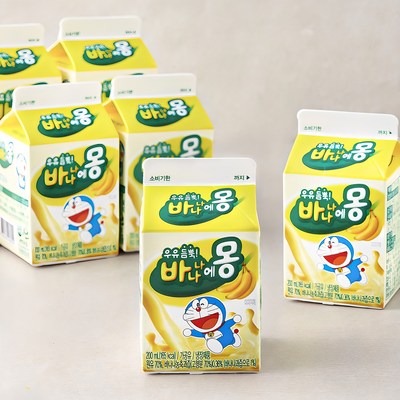 남양유업 우유듬뿍 바나나에몽 200ml (6개)_이미지