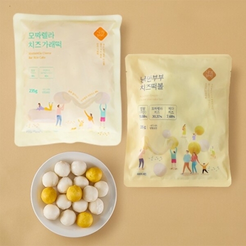 메밀꽃피는항아리 낭만부부 모짜렐라 치즈 가래떡 235g + 치즈떡볼 235g (1개)_이미지