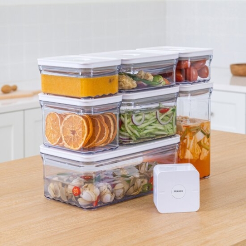 창신리빙 프랑코 진공밀폐 8종 로우0.6Lx2개+1.0Lx1개+미들1.1Lx1개+1.8Lx1개+3.2Lx1개+하이2.4Lx1개+진공펌프x1개