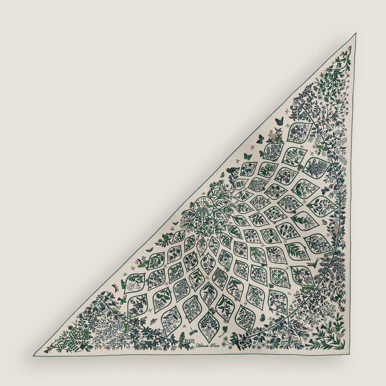 에르메스 플랑트 오피시날 캐시미어 트라이앵글 숄 스카프 H363611S 03 내추럴_이미지