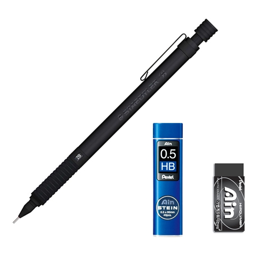 스테들러 925-35 블랙 에디션 샤프 0.5mm+샤프심+아인지우개 세트 925-35 블랙 에디션 샤프 0.5mm 세트_이미지