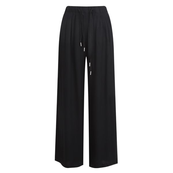 샵앤 여성 허리밴딩 루즈핏 일자 와이드 레이스끈 팬츠 NTT-WPT-21156-블랙