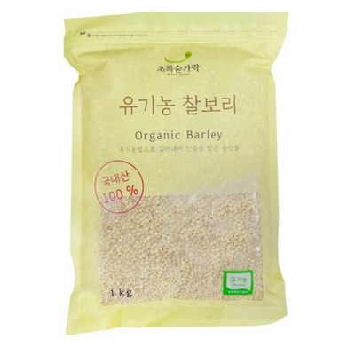 초록숟가락 유기농 찰보리쌀 (1kg,3개)_이미지