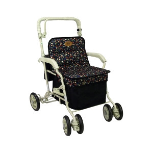 시마제작소 박스실버카 보행차 마치S 꽃무늬블랙