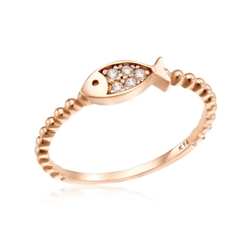 KT알파 쇼핑 온라인 14K 큐빅 바디 물고기 볼볼 반지 NPR40108 일상이 알파가 되다 KT알파 쇼핑