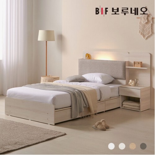 BIF보루네오 리오Po 3서랍 수납 호텔 침대 SS+협탁 (본넬스프링)_이미지