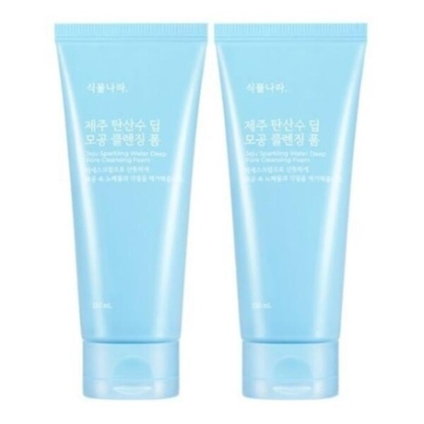 식물나라 제주 탄산수 딥 모공 클렌징 폼 150ml (2개)_이미지