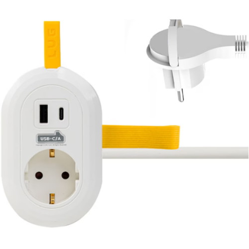 러그박스 1구 16A C타입 USB 납작 멀티탭 (50cm)_이미지