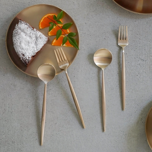 죽전도예 놋담 방짜유기 유기 커트러리 양식 디저트 2인 4P