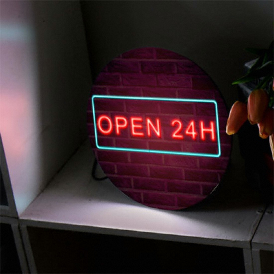 LED 네온느낌24시오픈 액자 무드등 35cm