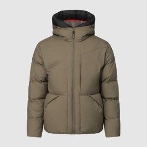 르꼬끄스포르티브 공용 루즈핏 컬러후드 다운 자켓 B1 QQ423EDJN7 BLK CML_이미지