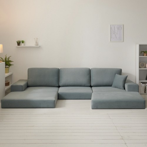 홈인홈 쏘웰 카우치 아쿠아텍스 패브릭 좌식소파 4인용 (스툴포함)