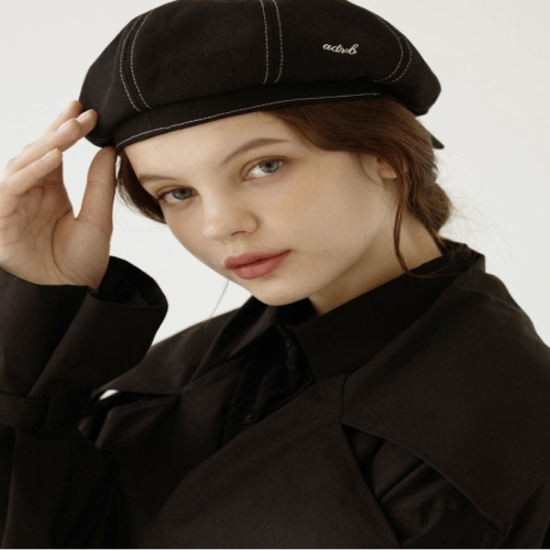 [�Ҹ�] adrb logo stitch newsboy cap AAC201001-BK