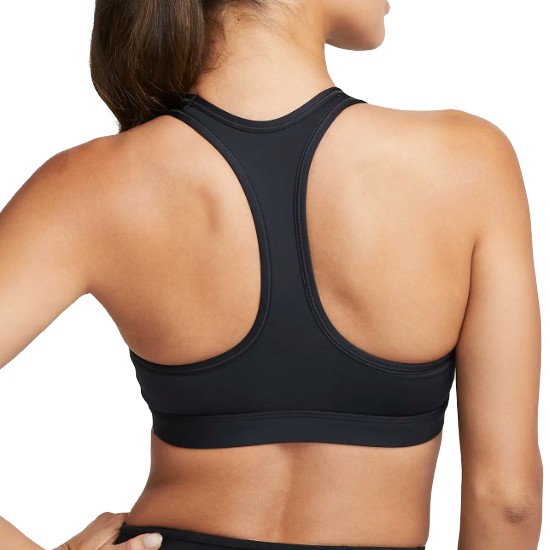 나이키 스우시 미디엄 서포트 패드 스포츠 브라 DX6822 (010, 블랙)_이미지