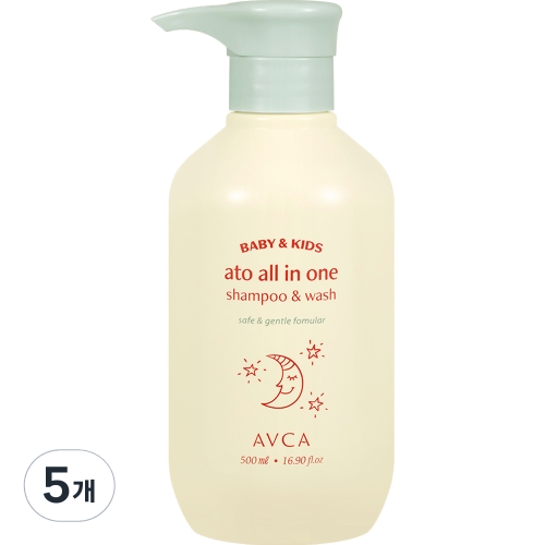 아브카 베이비 앤 키즈 아토 올인원 샴푸 앤 워시 무향 500ml (5개)_이미지