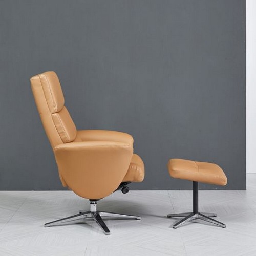 소티디자인 비숍 가죽 리클라이너 1인용 (스툴포함)_이미지