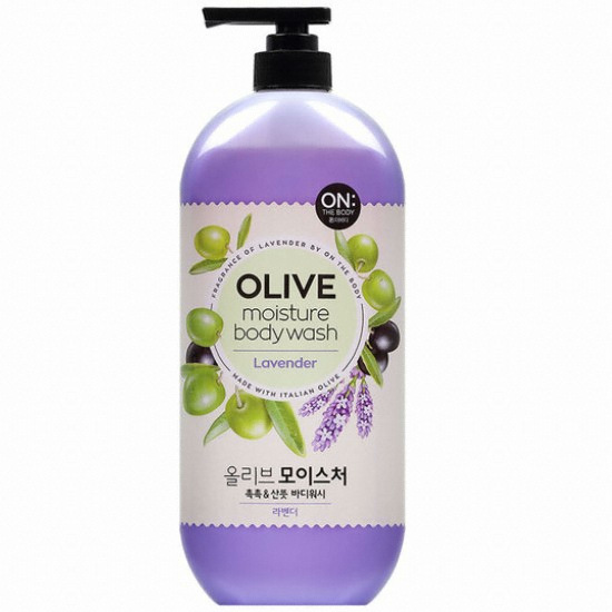 LG생활건강 온더바디 올리브 모이스처 라벤더 바디워시 900ml (6개)