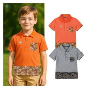 남아동 멜란지 카모플라쥬 등산 반팔 아동 티셔츠 KSC470MT1B