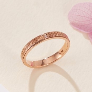 비앤비골드 14K 지그재그 우드컷 큐빅반지 RCW41066_이미지